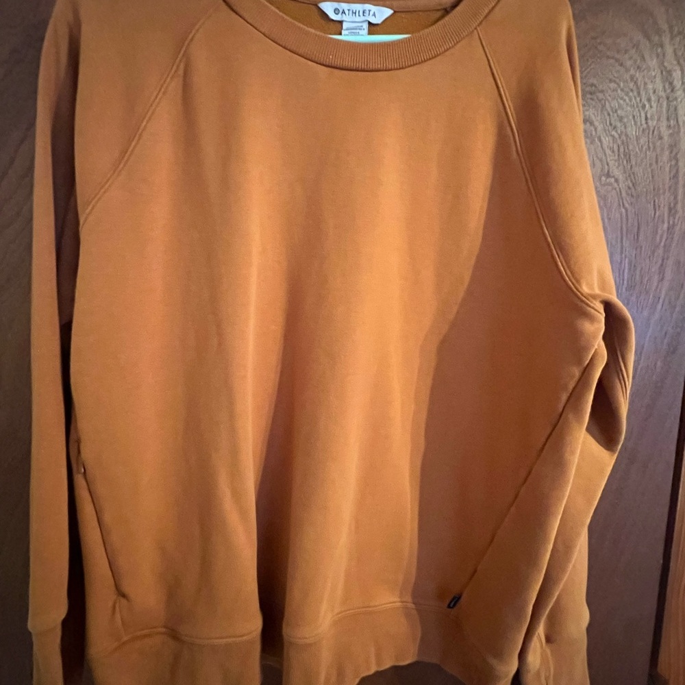 Athleta Women's Crewneck Sweatshirt in Burnt Orange